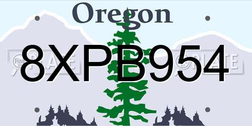 8XPB954 Oregon License Plate