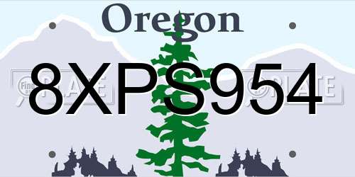 8XPS954 Oregon License Plate