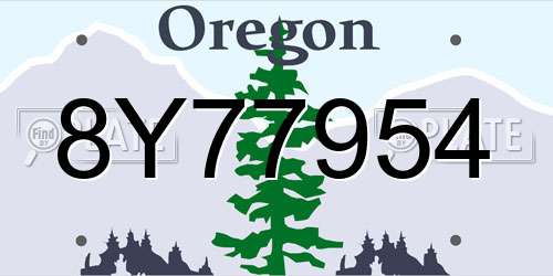 8Y77954 Oregon License Plate
