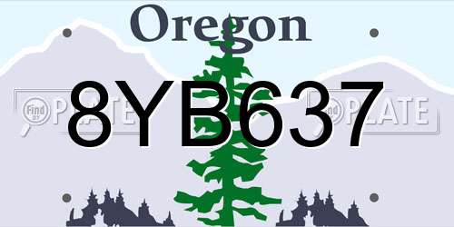 8YB637 Oregon License Plate