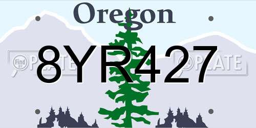 8YR427 Oregon License Plate