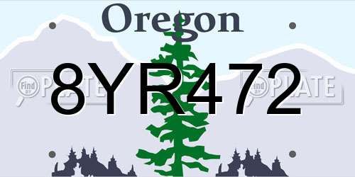8YR472 Oregon License Plate