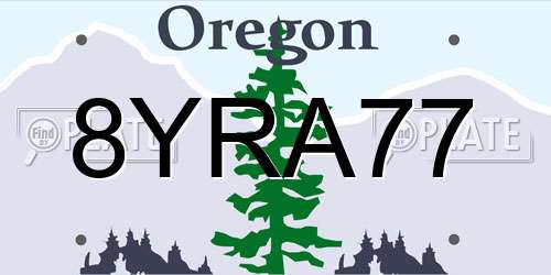 8YRA77 Oregon License Plate