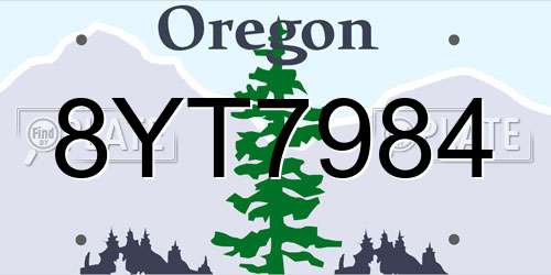 8YT7984 Oregon License Plate