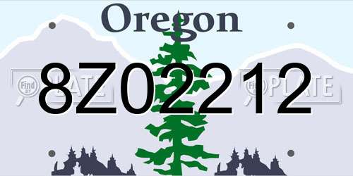 8Z02212 Oregon License Plate