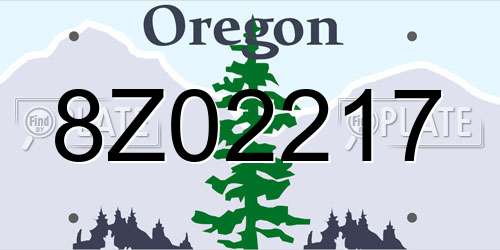 8Z02217 Oregon License Plate