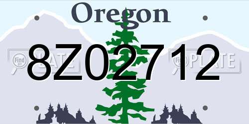 8Z02712 Oregon License Plate