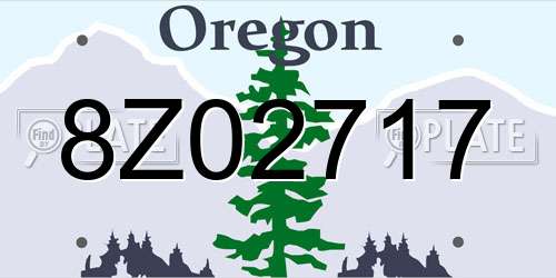 8Z02717 Oregon License Plate