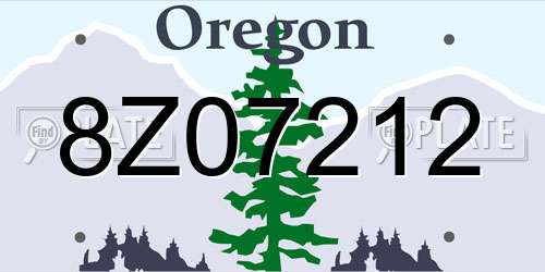 8Z07212 Oregon License Plate