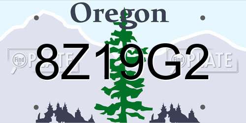 8Z19G2 Oregon License Plate
