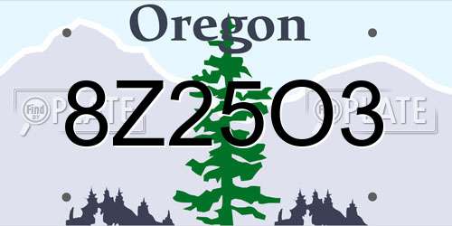 8Z25O3 Oregon License Plate