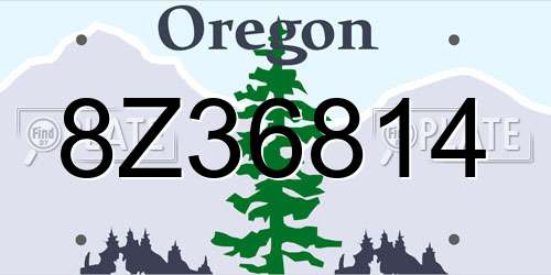 8Z36814 Oregon License Plate