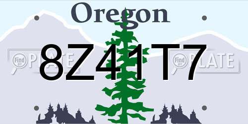 8Z41T7 Oregon License Plate