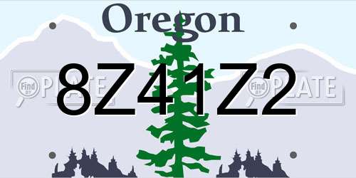8Z41Z2 Oregon License Plate