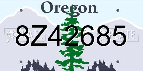 8Z42685 Oregon License Plate