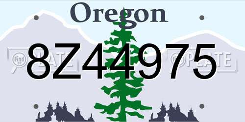 8Z44975 Oregon License Plate