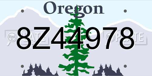 8Z44978 Oregon License Plate