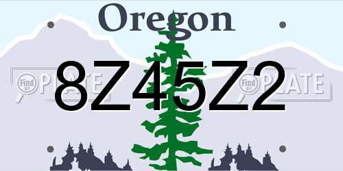 8Z45Z2 Oregon License Plate