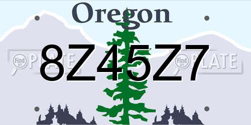 8Z45Z7 Oregon License Plate