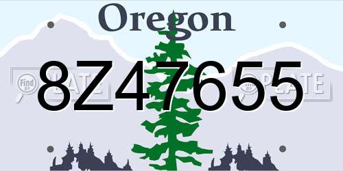 8Z47655 Oregon License Plate