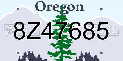 8Z47685 Oregon License Plate