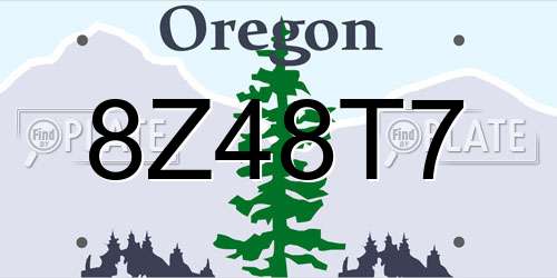 8Z48T7 Oregon License Plate