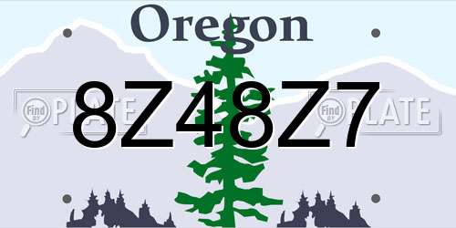8Z48Z7 Oregon License Plate