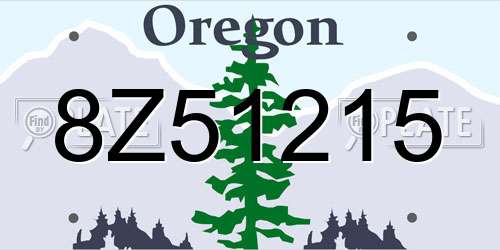 8Z51215 Oregon License Plate