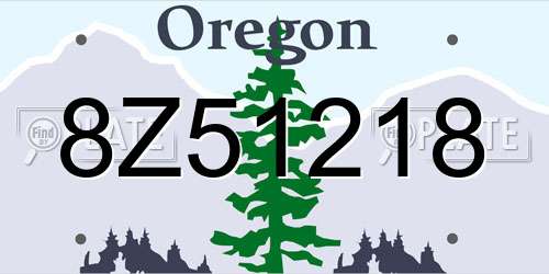 8Z51218 Oregon License Plate