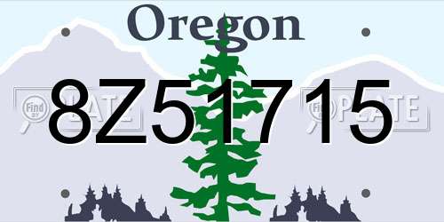 8Z51715 Oregon License Plate