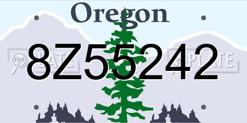 8Z55242 Oregon License Plate