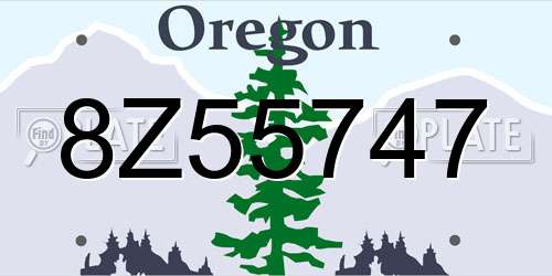 8Z55747 Oregon License Plate