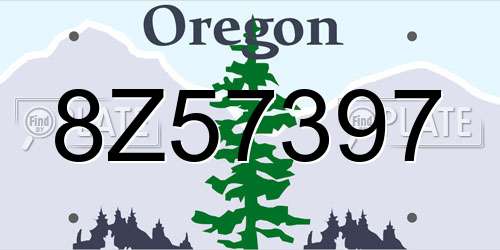 8Z57397 Oregon License Plate