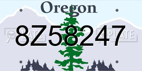8Z58247 Oregon License Plate