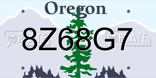 8Z68G7 Oregon License Plate