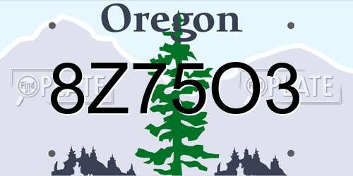 8Z75O3 Oregon License Plate
