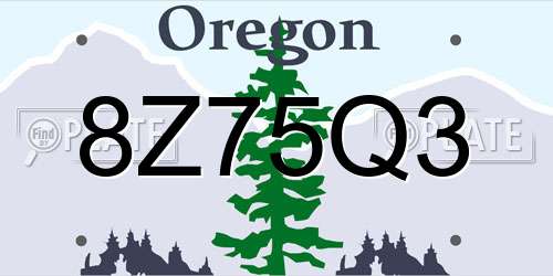 8Z75Q3 Oregon License Plate