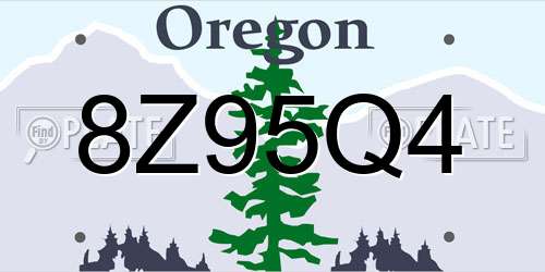 8Z95Q4 Oregon License Plate