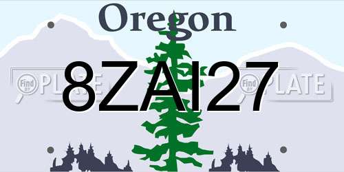 8ZAI27 Oregon License Plate