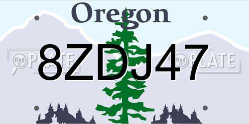 8ZDJ47 Oregon License Plate