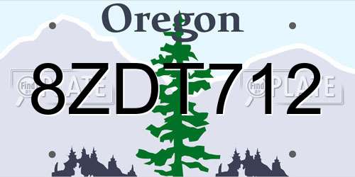 8ZDT712 Oregon License Plate
