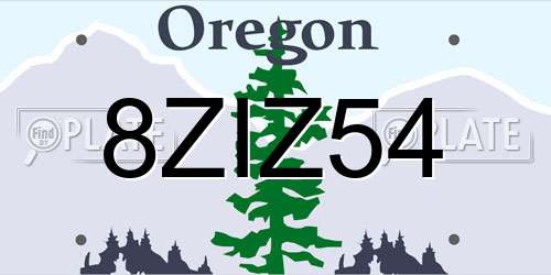 8ZIZ54 Oregon License Plate