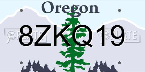 8ZKQ19 Oregon License Plate