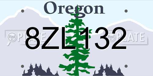 8ZL132 Oregon License Plate