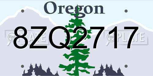 8ZQ2717 Oregon License Plate