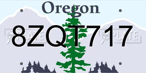 8ZQT717 Oregon License Plate