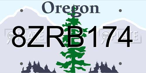 8ZRB174 Oregon License Plate