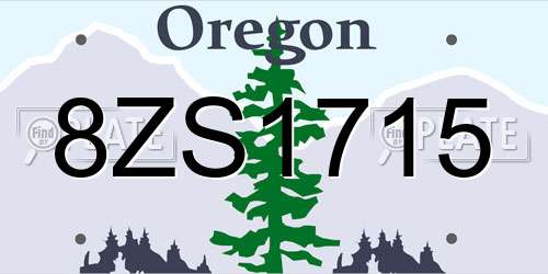 8ZS1715 Oregon License Plate