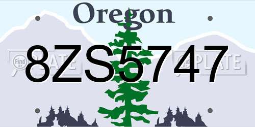 8ZS5747 Oregon License Plate