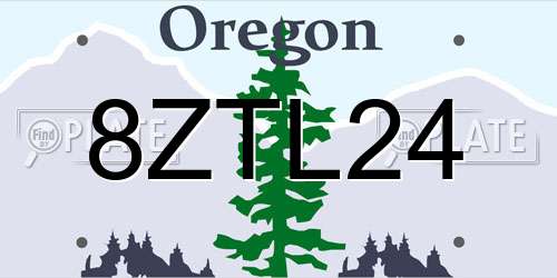 8ZTL24 Oregon License Plate